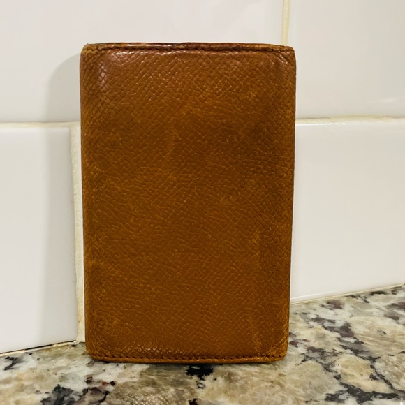 BULGARI Tan Leather Key Ring Wallet 💯 AUTHENTIC - Picture 4 of 14